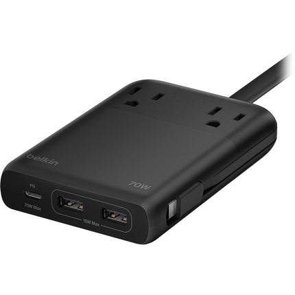 Belkin 2-Outlet Charging Station estación de carga 2 AC 3 USB 70W