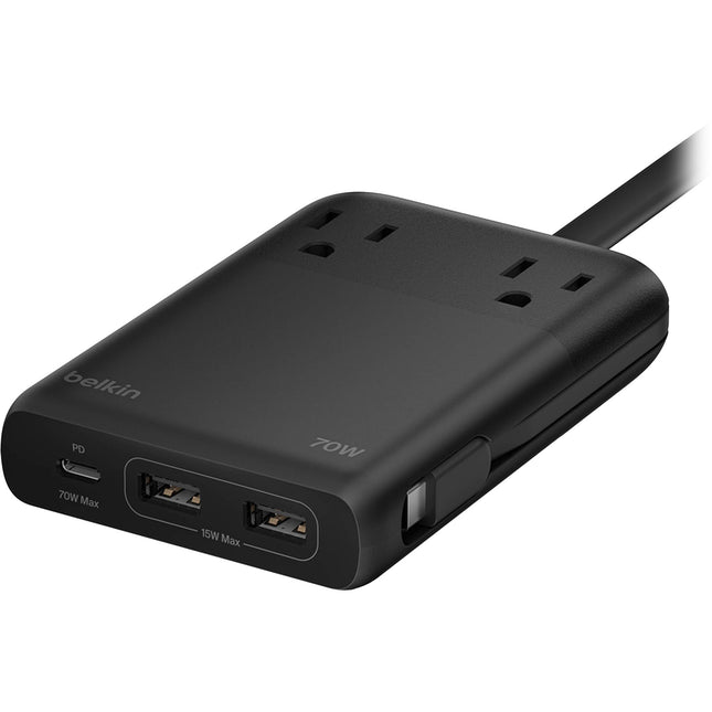 Belkin 2-Outlet Charging Station estación de carga 2 AC 3 USB 70W
