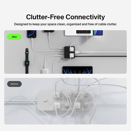 Belkin 3-Outlet Charging Station estación de carga con 3 salidas 2 USB-A 2 USB-C 70W