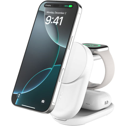 Belkin UltraCharge Cargador Inalámbrico Plegable Qi2 25W Blanco