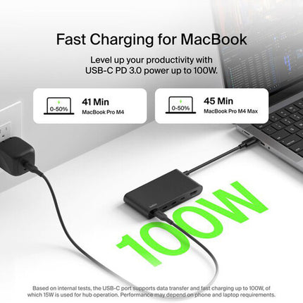 Belkin 5 Puertos USB-C Hub HDMI 4K60 Con Salida HDMI 2.0 100W PD
