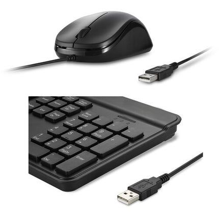 Kensington KM201 Teclado y Ratón con Teclado Completo y Sensor Óptico 1600 dpi