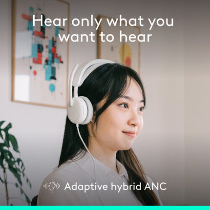 Logitech Zone Wired 2 Auriculares con Cancelación Activa de Ruido 40mm USB-C