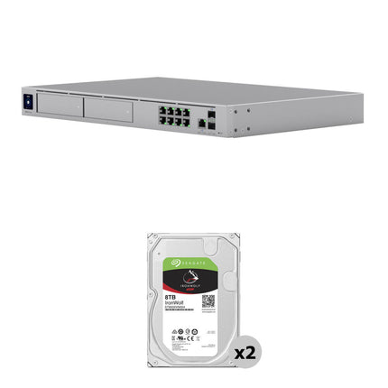 Ubiquiti UniFi Dream Machine Pro Max Router NAS 16TB 7200 rpm 8 x 8TB IronWolf