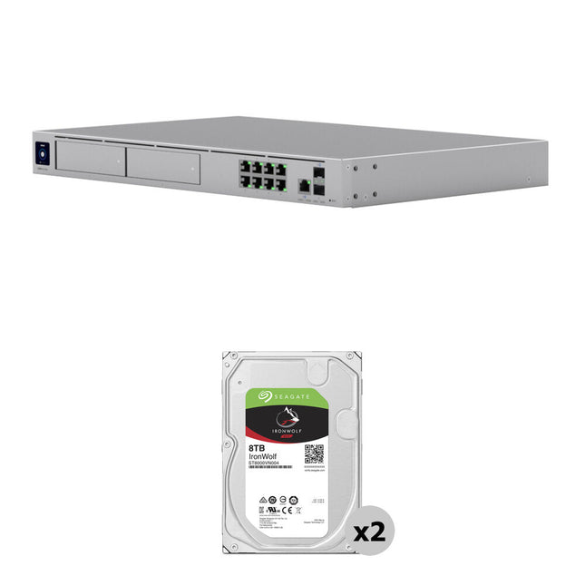 Ubiquiti UniFi Dream Machine Pro Max Router NAS 16TB 7200 rpm 8 x 8TB IronWolf