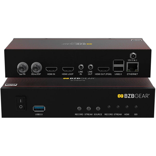 BZBGEAR BG-STREAM-DE Codificador Decodificador Grabador SDI HDMI UHD 4K60 USB 3.0