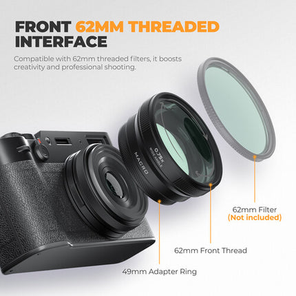 Freewell Lente Angular y Macro 2 en 1 para FUJIFILM X100 Serie con Rosca 62mm
