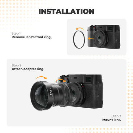Freewell Lente Teleobjetivo 1.5x para FUJIFILM X100 Serie 62mm con Funda
