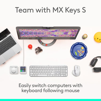 Logitech MX Master 4 Ratón Inalámbrico 8000 dpi y MX Creative Console Kit Pale Gray