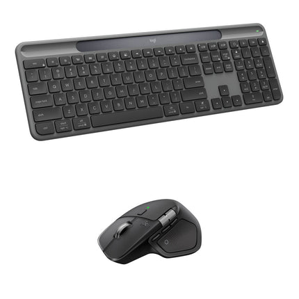 Logitech Signature Slim Solar+ Teclado inalámbrico y Ratón MX Master 4 8000 dpi Bluetooth Negro