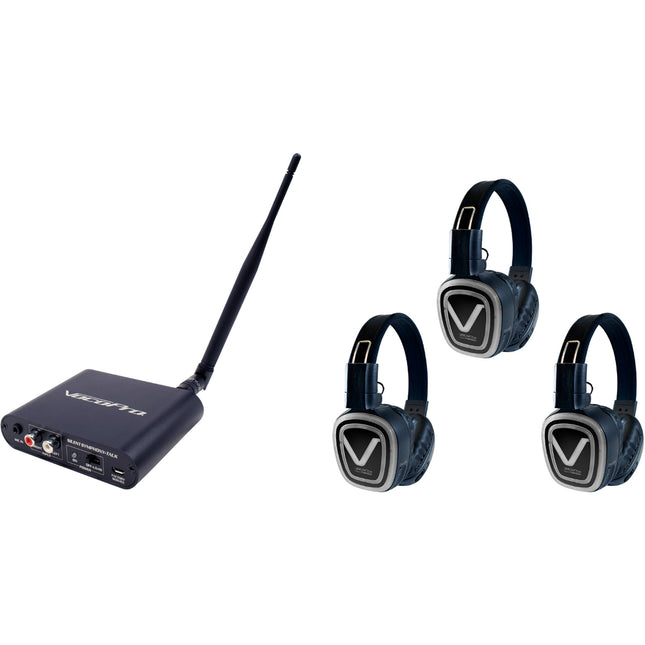 VocoPro Silent Disco Pro 103 Sistema Personal de Audio Wireless 300ft 1 Transmisor 3 Auriculares