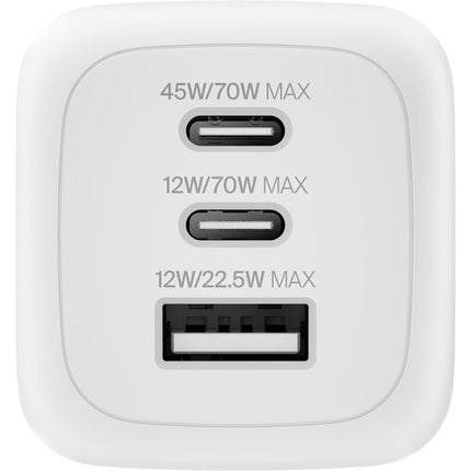Belkin BoostCharge Pro 70W Cargador de Pared USB GaN 3 Puertos PD 3.1