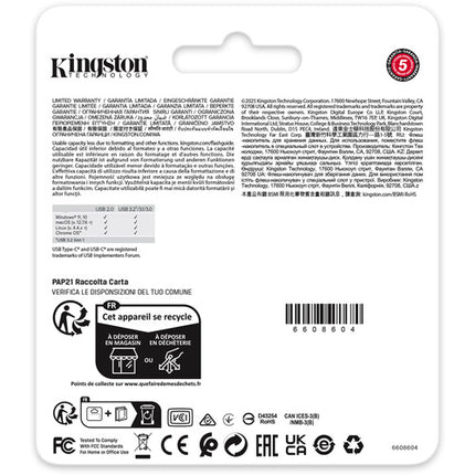 Kingston 128GB DataTraveler Duo USB 3.2 Gen 1 Memoria Flash USB-C USB-A