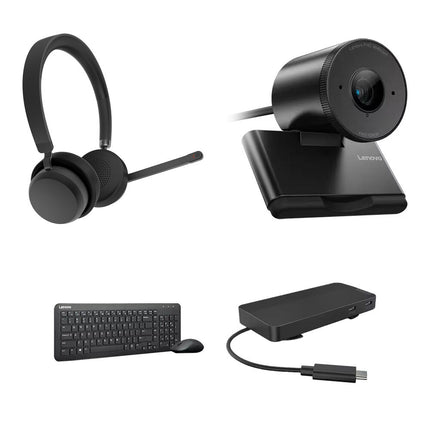 Lenovo Work from Home Bundle teclado inalámbrico webcam Full HD 1080p headset inalámbrico
