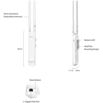TP-Link Festa F52-Outdoor Punto de Acceso Wi-Fi 5 Dual-Banda AC1200 PoE IP65