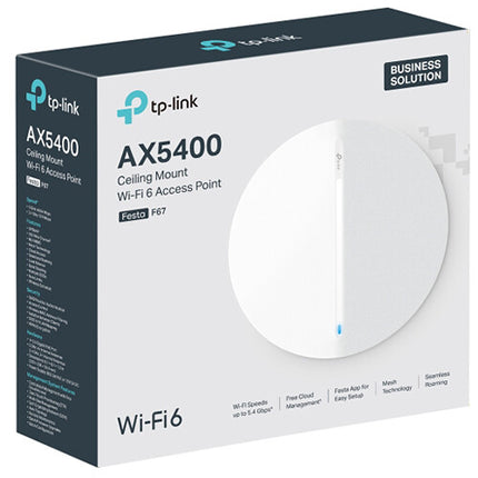 TP-Link Festa F67 AX5400 Punto de Acceso Wi-Fi 6 Dual-Banda 1500 ft² 2.5G PoE