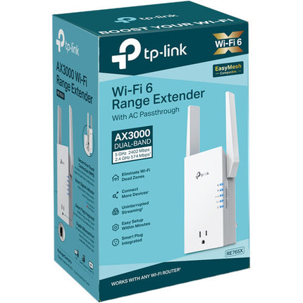 Extensor de Red Wi-Fi 6 AX3000 Dual Banda con Enchufe Inteligente TP-Link RE765X