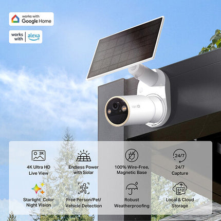 TP-Link Tapo C460 Cámara de Seguridad Solar UHD 4K 15 fps IP66 IP65