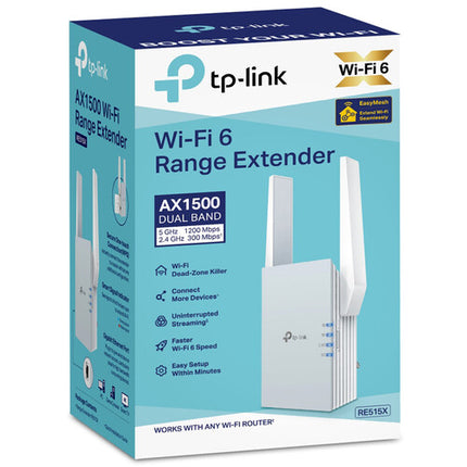 TP-Link RE515X AX1500 Extensor de Red Wi-Fi 6 Dual Band 1500 Mb/s