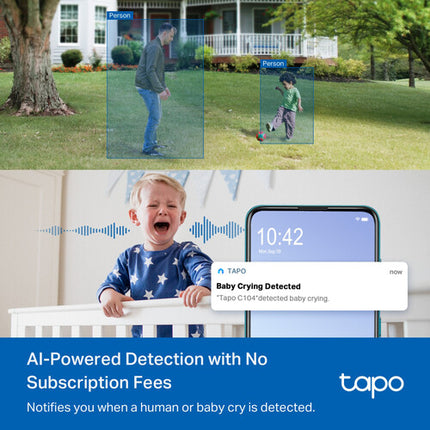 TP-Link Tapo C104 Cámara Wi-Fi Exterior 1080p 30fps Visión Nocturna 40'