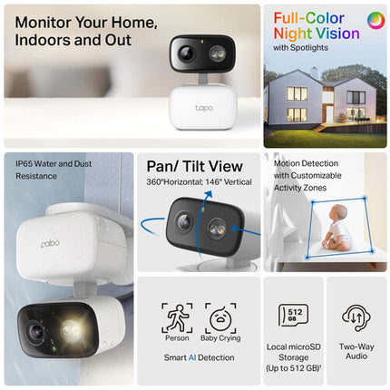 TP-Link Tapo C206 Cámara de Seguridad WiFi 1080p Visión Nocturna 40'