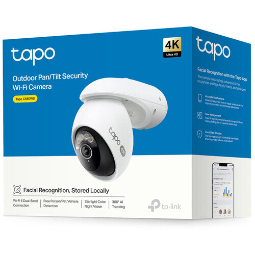 TP-Link Tapo C560WS Cámara de Seguridad Wi-Fi Exterior UHD 4K 25fps Visión Nocturna 30m