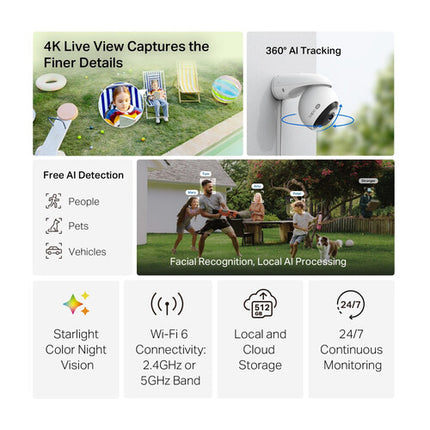 TP-Link Tapo C560WS Cámara de Seguridad Wi-Fi Exterior UHD 4K 25fps Visión Nocturna 30m