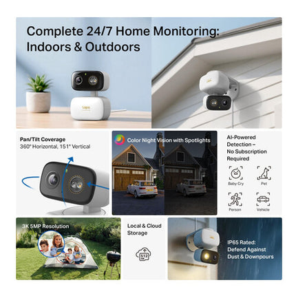 TP-Link Tapo C236 Cámara de Seguridad Wi-Fi 5MP Outdoor 2880x1620 IP65