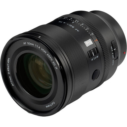 Viltrox AF 50mm f1.4 FE Objetivo Full Frame Distancia 1.5' 77mm