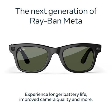 Meta Ray-Ban Wayfarer Gafas Negras 12MP 32GB Ultrawide Cámara