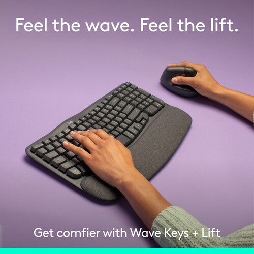 Logitech Wave Keys y Lift Combo Teclado y Ratón Ergonómico Bluetooth 2400GHz 4000dpi