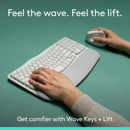 Logitech Wave Keys y Lift Combo Teclado y Ratón Ergonómicos Inalámbricos 2400 GHz 4000 dpi
