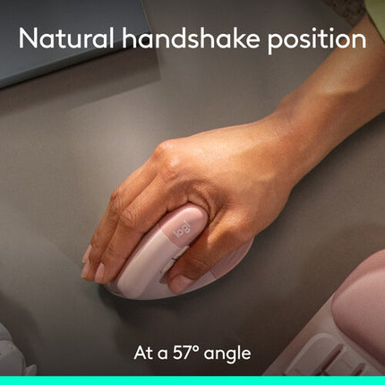 Logitech Wave Keys y Lift Combo Teclado y Ratón Ergonómico Inalámbrico Rose