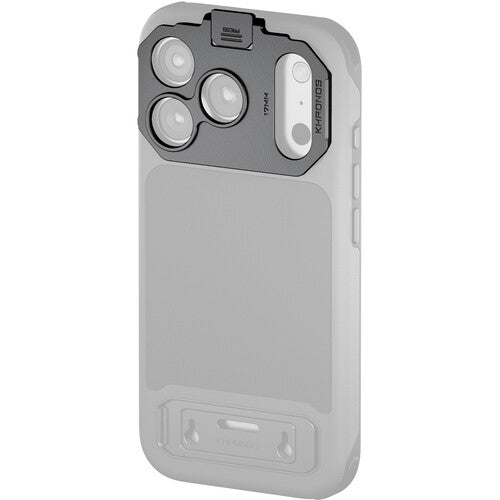 Adaptador de lente Tilta Khronos 17mm para iPhone 17 Pro gris espacial