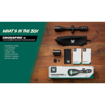 Vortex 4-12x44 Crossfire HD Visor para Rifle Retícula Second Focal Plane 3.8 Pulgadas Eye Relief