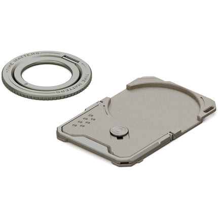 Tilta Khronos Placa Trasera Magnética para iPhone 17 Pro Beige con Soporte Mejorado