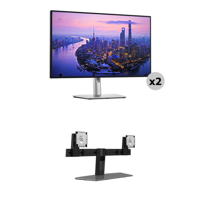 Dell Dual 27" UltraSharp Monitor 4K UHD 120 Hz con Soporte Dual