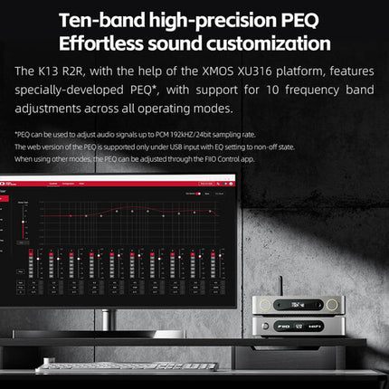 FiiO K13 R2R DAC y Amplificador de Auriculares 24 Bit 384 kHz Plata