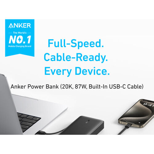 Anker Power Bank USB-C 20000mAh Negro Pantalla Porcentaje 87W