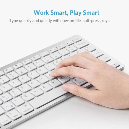 Anker UltraSlim Teclado Bluetooth Blanco Batería 3 Meses Ergonomía