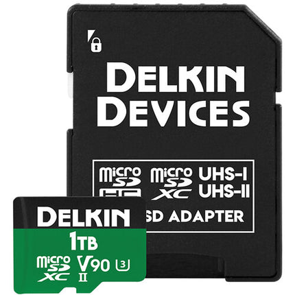 Delkin Devices Tarjeta microSDXC 1TB UHS-II 300MB/s con Adaptador SD