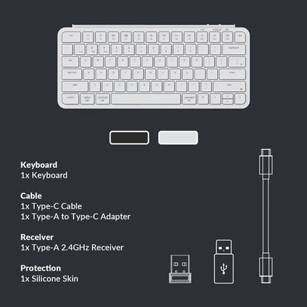 Keychron B1 Pro Teclado Inalámbrico Ultra Delgado 2.4 GHz Bluetooth 5.2 77 Teclas Space Gray