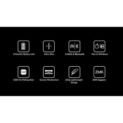 Keychron B6 Pro Teclado Inalámbrico Ultrafino 2.4GHz Bluetooth 5.2 1200h Batería Space Gray