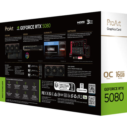 ASUS GeForce RTX 5080 ProArt OC Tarjeta Gráfica 16GB GDDR7 2730MHz