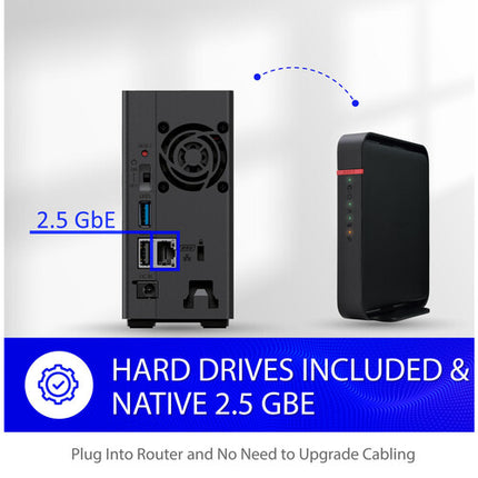 Buffalo LinkStation 710 NAS con 8TB SATA III 3.5" y CPU 1.3 GHz 6 núcleos