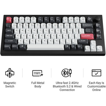 Keychron Q1 HE QMK Teclado inalámbrico Bluetooth 5.2 RF 2.4 GHz RGB