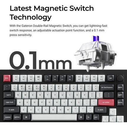 Keychron Q1 HE QMK Teclado inalámbrico Bluetooth 5.2 RF 2.4 GHz RGB