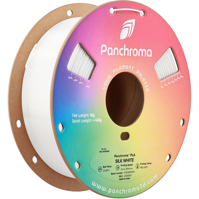 Polymaker Panchroma Silk Filamento PLA 1kg Diámetro 1.75mm Blanco Seda