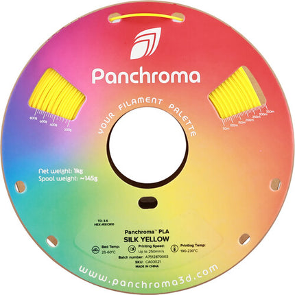 Polymaker Panchroma Silk PLA Filamento 1kg Diámetro 1.75mm Amarillo Seda