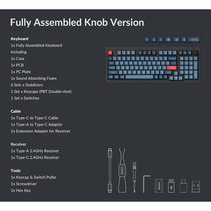 Keychron V5 Max Teclado Mecánico Inalámbrico Bluetooth 5.1 RGB Hot-Swappable